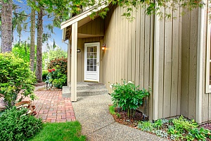 natural wood siding installed in a residential home