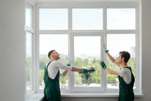 two men Replace Old Windows