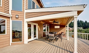 flat roof extension on the deck of a home